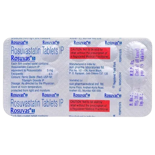 rosuvas 5mg tablet 15's